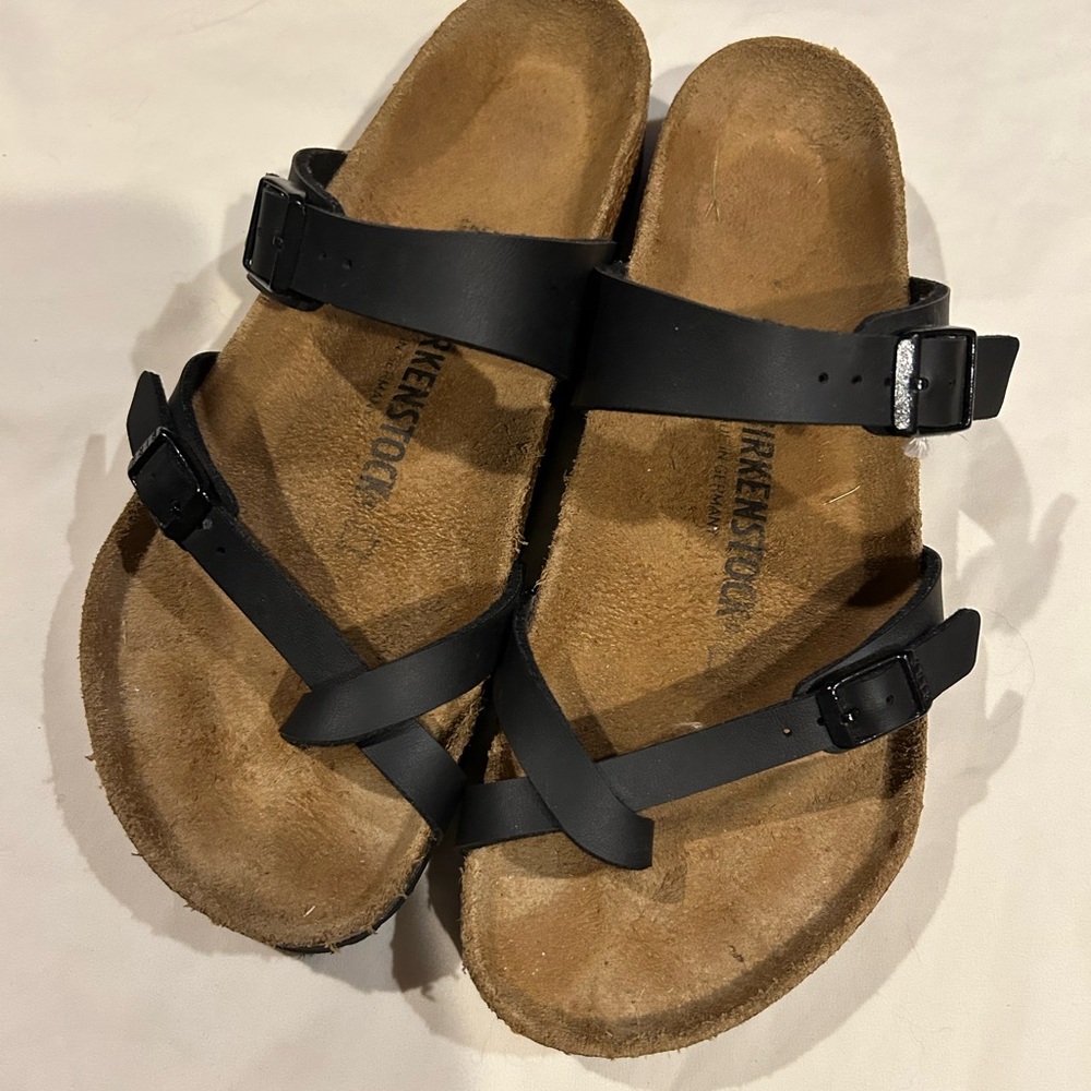 Birkenstock Mayari Black Leather Sandals Sz 10 UK 41